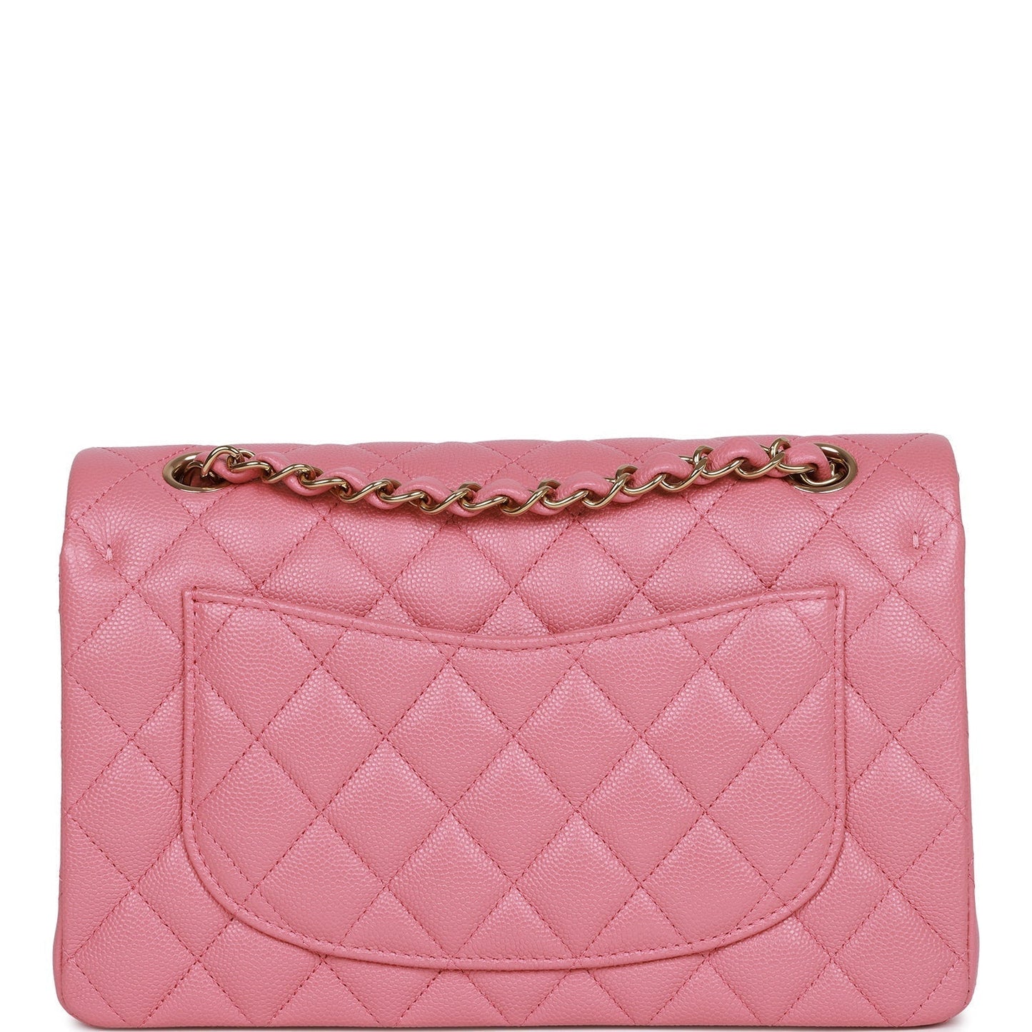 Chanel Small Classic Double Flap Dark Pink Caviar Light Gold Hardware