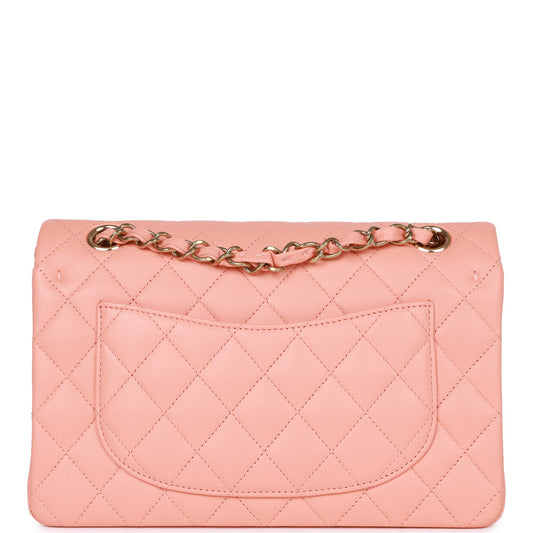 Chanel bag Small Classic Double Flap Pink Lambskin Light Gold Hardware
