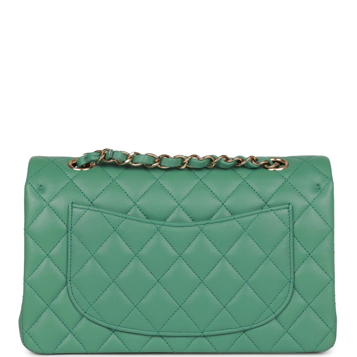 Chanel bagSmall Classic Double Flap Bag Green Lambskin Light Gold Hardware
