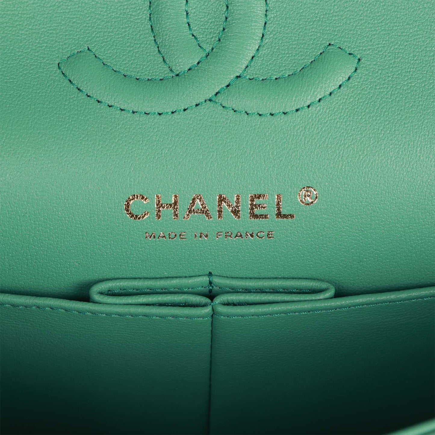 Chanel bagSmall Classic Double Flap Bag Green Lambskin Light Gold Hardware