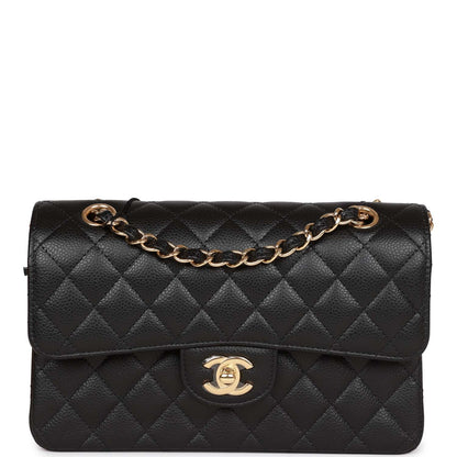 Chanel bag Small Classic Double Flap Black Caviar Gold Hardware