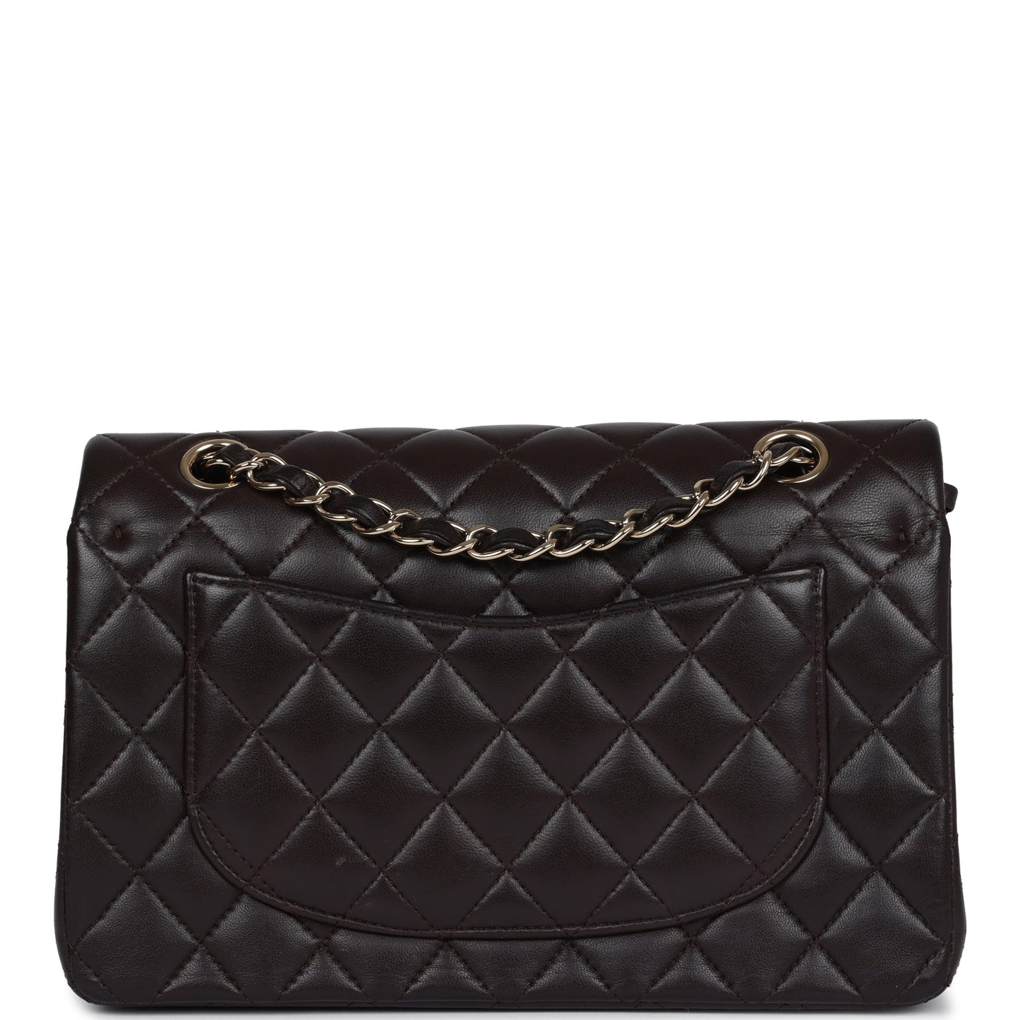Pre-owned Chanel Small Classic Double Flap Bag Brown Lambskin Light Gold Hardware