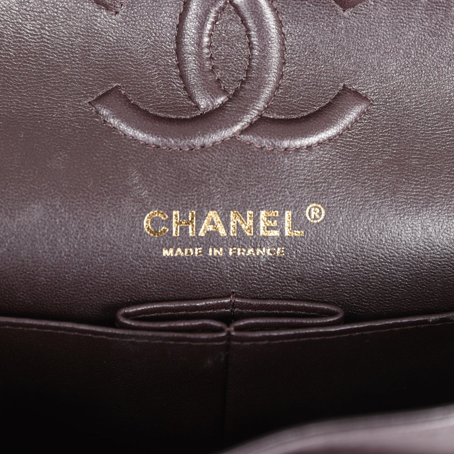 Pre-owned Chanel Small Classic Double Flap Bag Brown Lambskin Light Gold Hardware