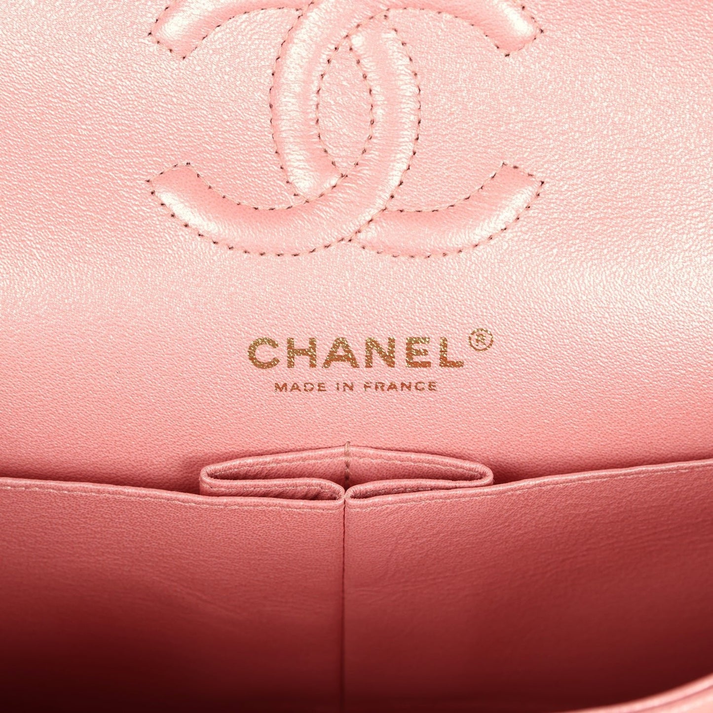 Chanel Small Classic Double Flap Bag Pink Iridescent Caviar Light Gold Hardware