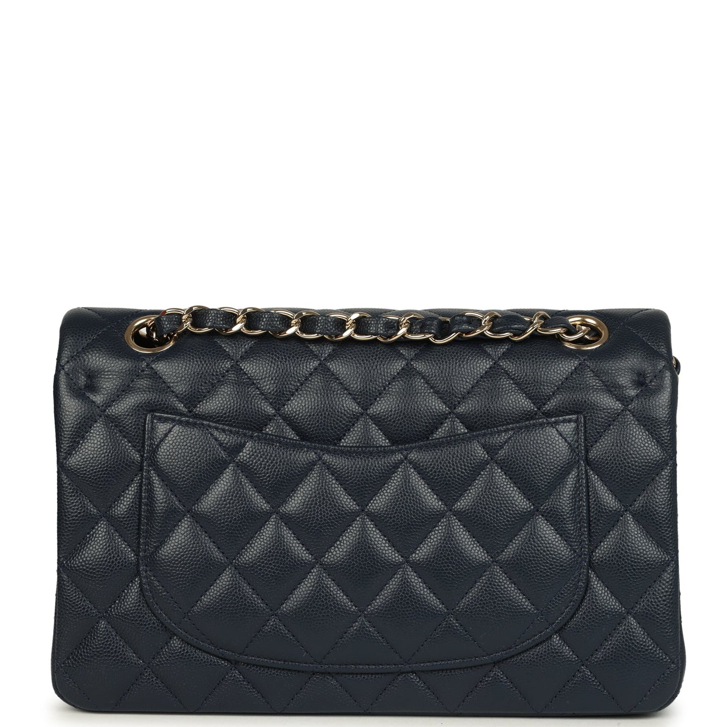 Chanel Small Classic Double Flap Bag Dark Blue Caviar Light Gold Hardware