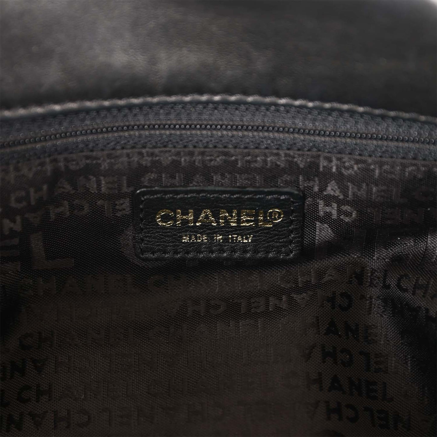 Chanel "Olsen" Hobo Shoulder Bag Black Lambskin Brushed Gold Hardware