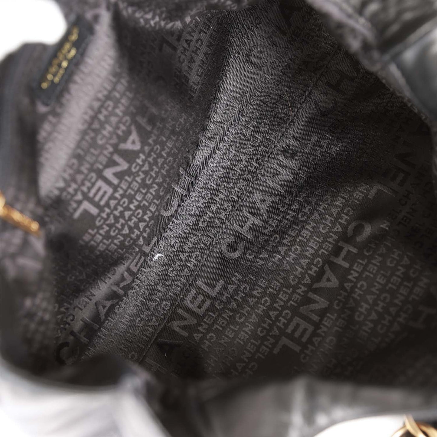 Chanel "Olsen" Hobo Shoulder Bag Black Lambskin Brushed Gold Hardware
