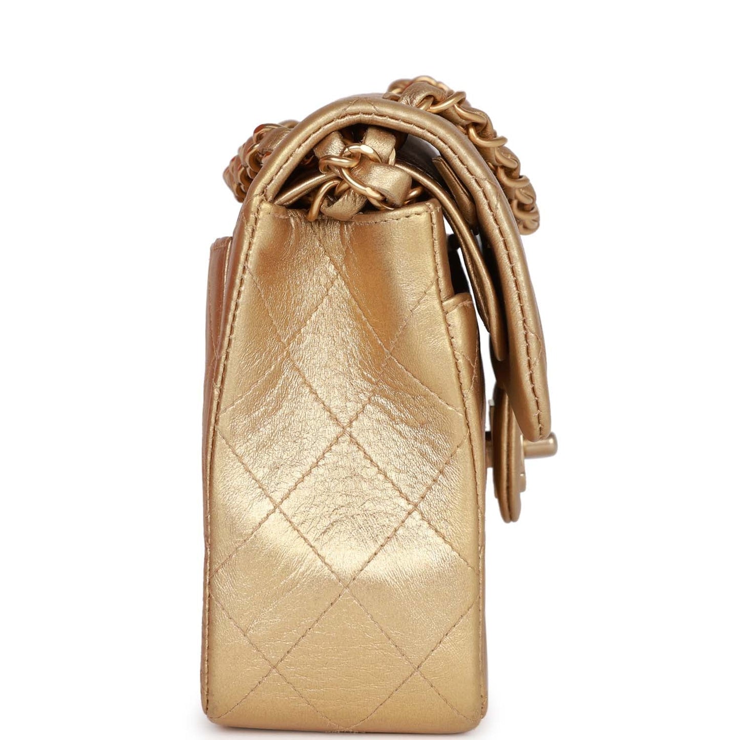 Chanel bag Small Classic Double Flap Bag Gold Metallic Lambskin Gold Hardware
