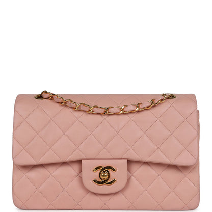 Chanel   Small Classic Double Flap Pink Lambskin Gold Hardware