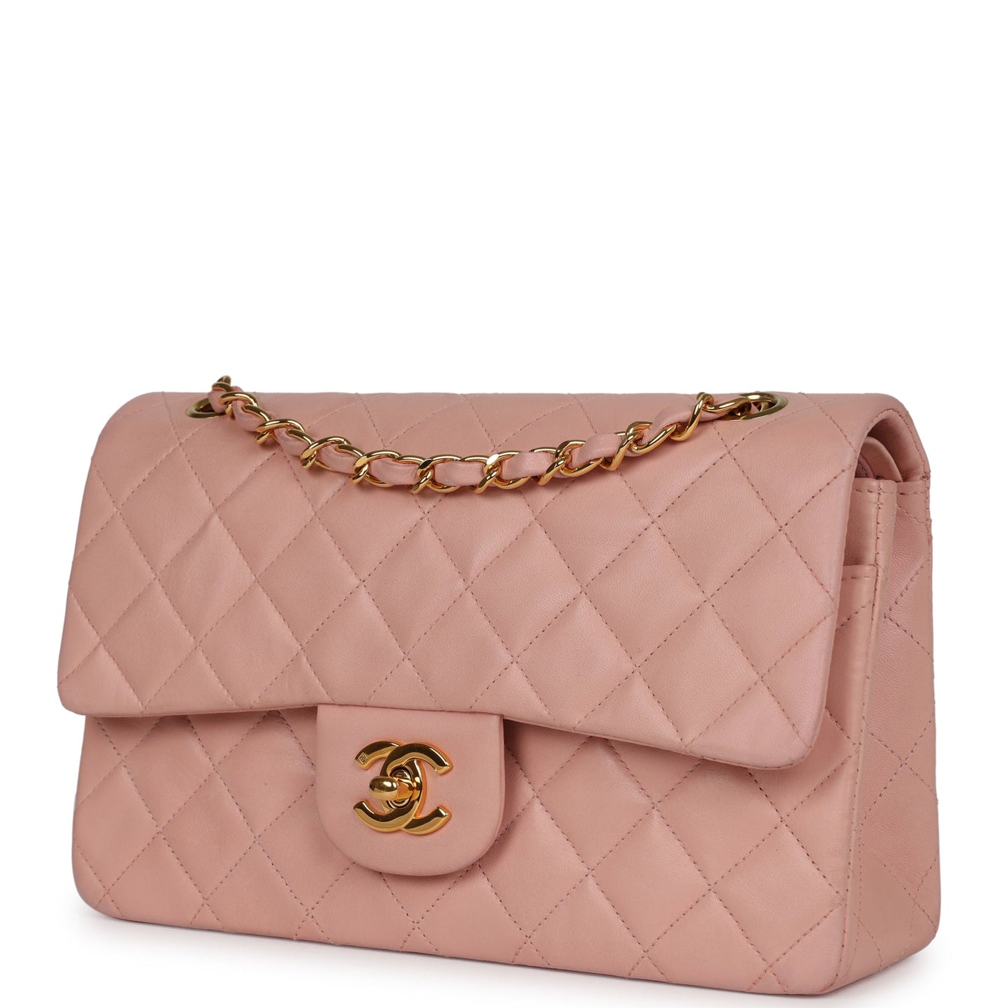 Chanel   Small Classic Double Flap Pink Lambskin Gold Hardware