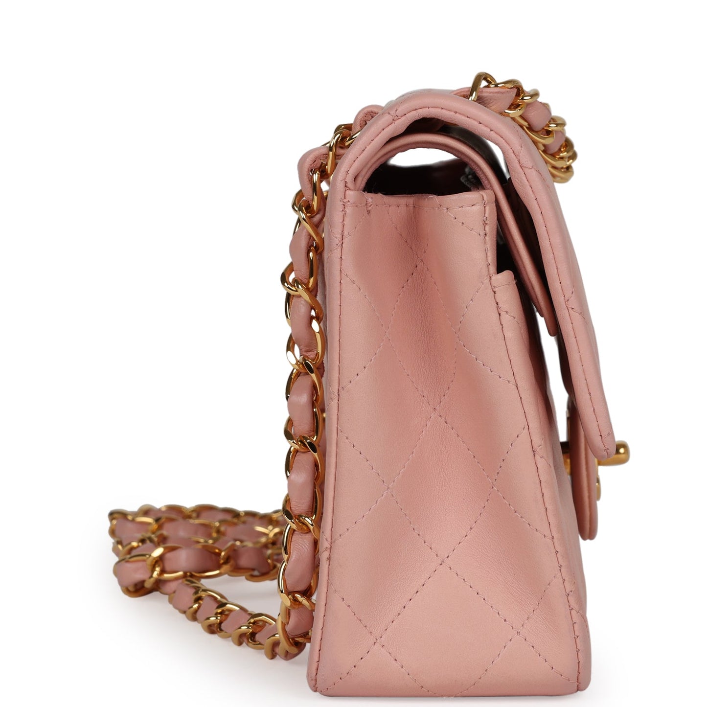 Chanel   Small Classic Double Flap Pink Lambskin Gold Hardware