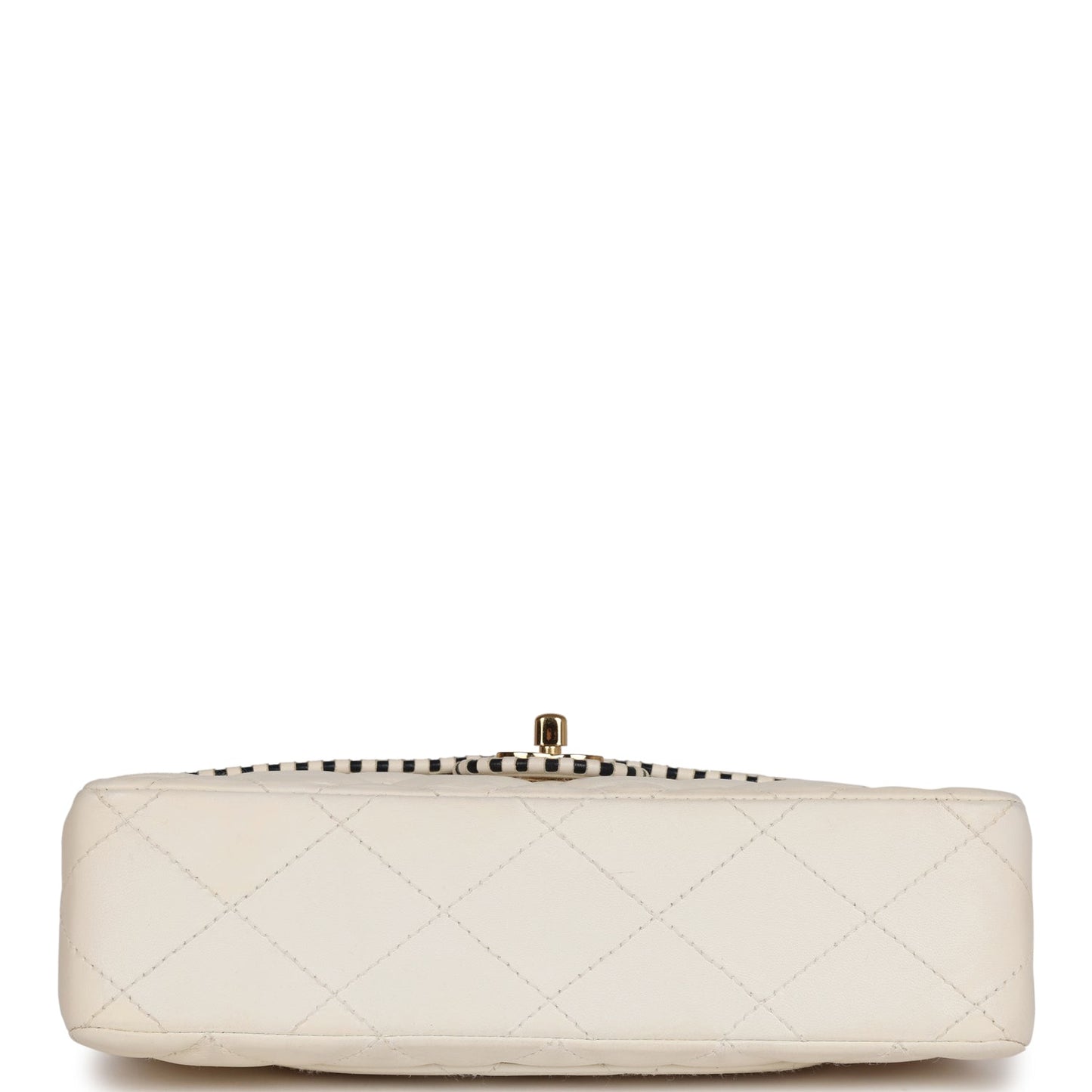 Chanel   Medium Single Flap Bag White Lambskin Gold Hardware