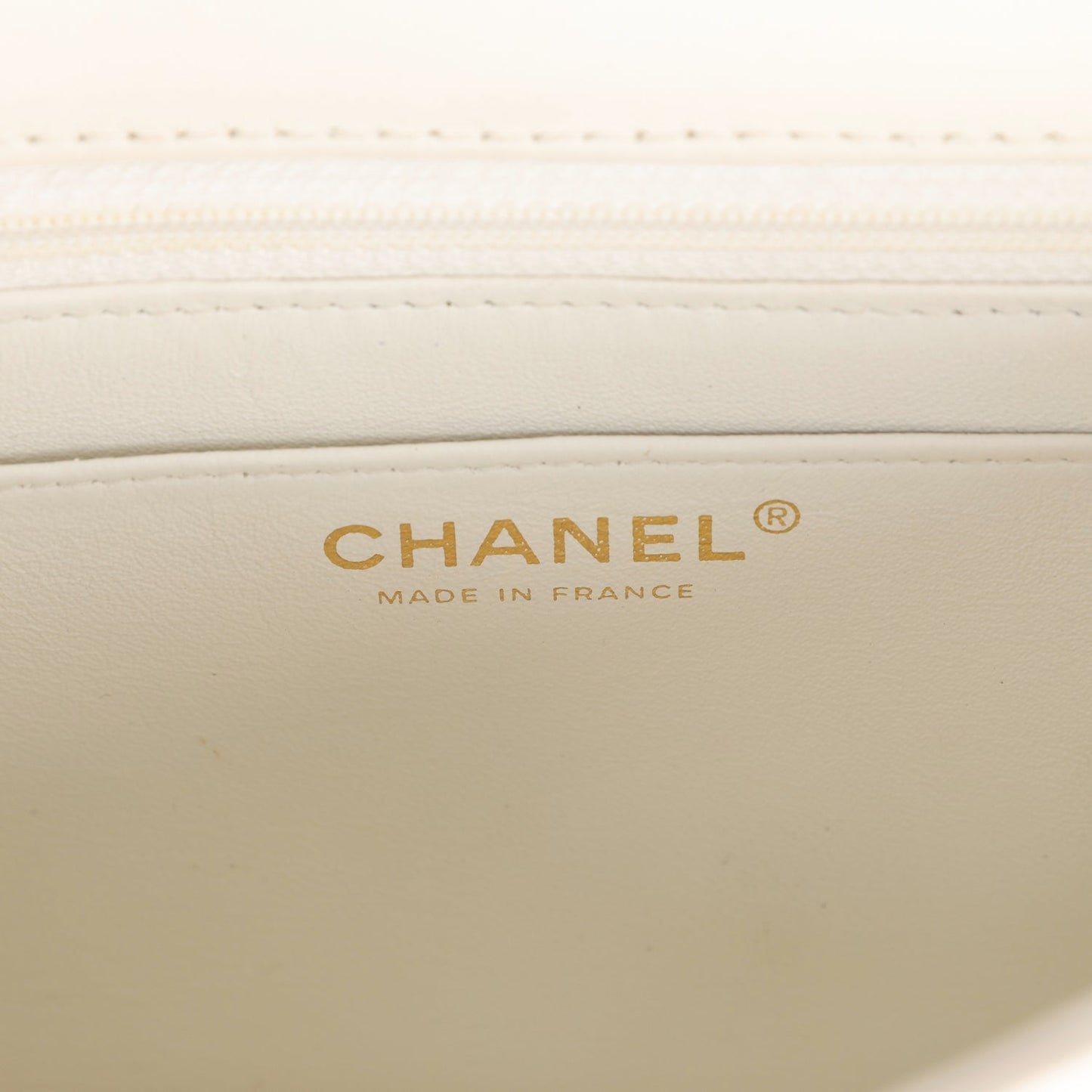 Chanel   Medium Single Flap Bag White Lambskin Gold Hardware