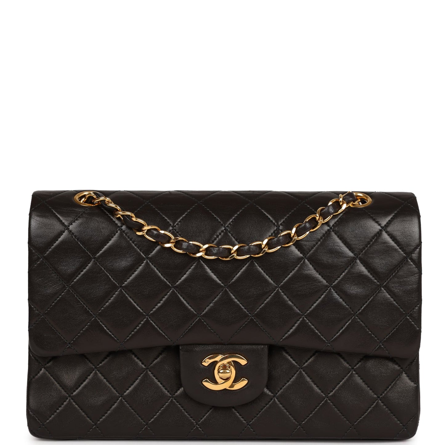 Chanel   Medium Classic Double Flap Black Lambskin Gold Hardware