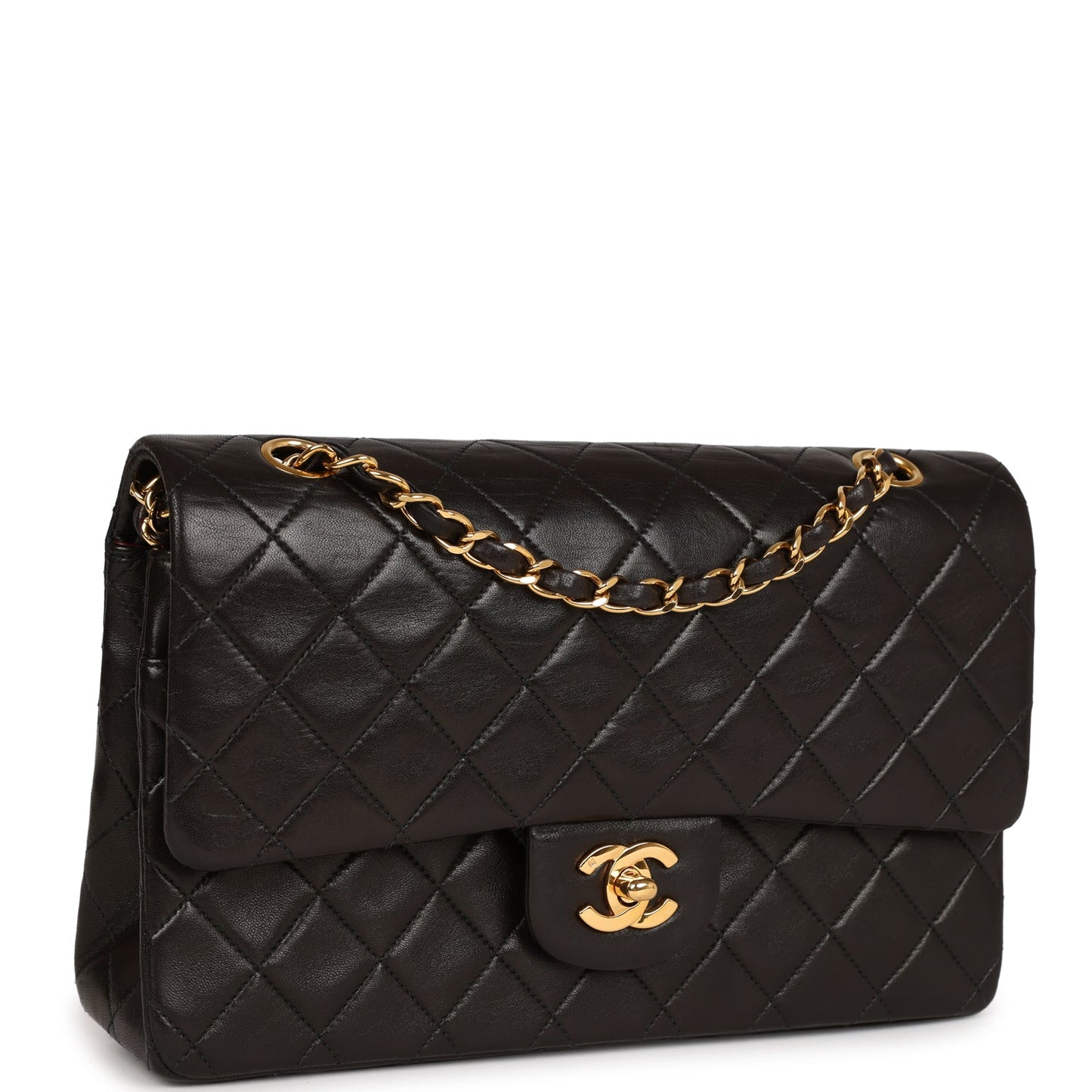 Chanel   Medium Classic Double Flap Black Lambskin Gold Hardware