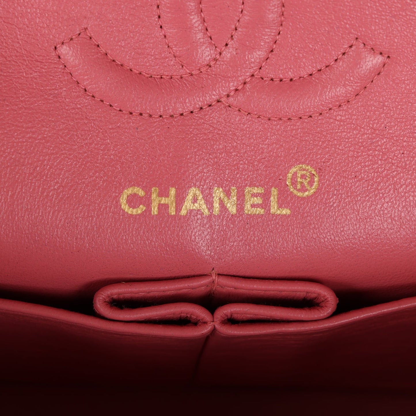 Chanel Small Classic Double Flap Bag Dark Pink Lambskin Gold Hardware