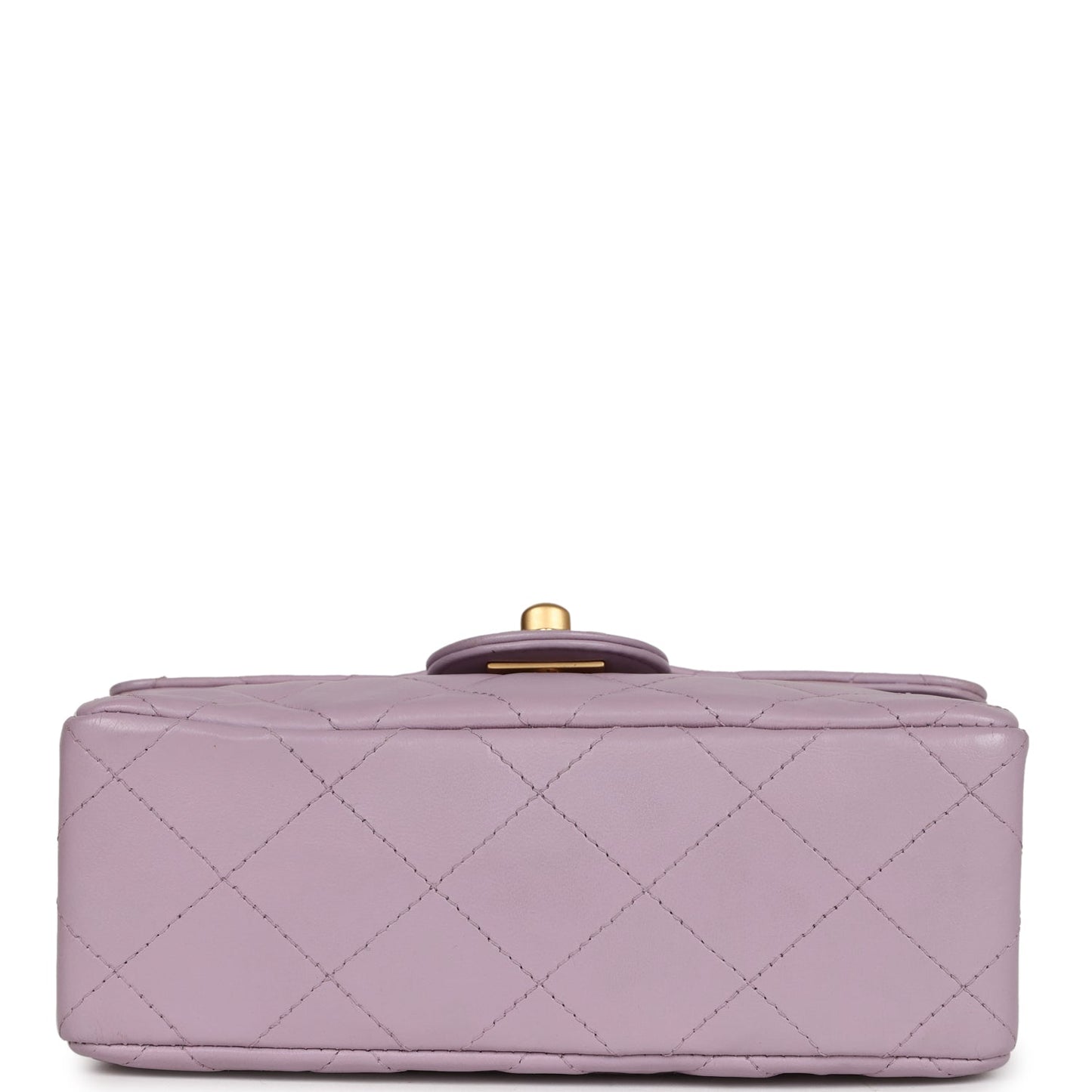 Chanel   Mini Square Flap Bag Light Purple Lambskin Matte Gold Hardware