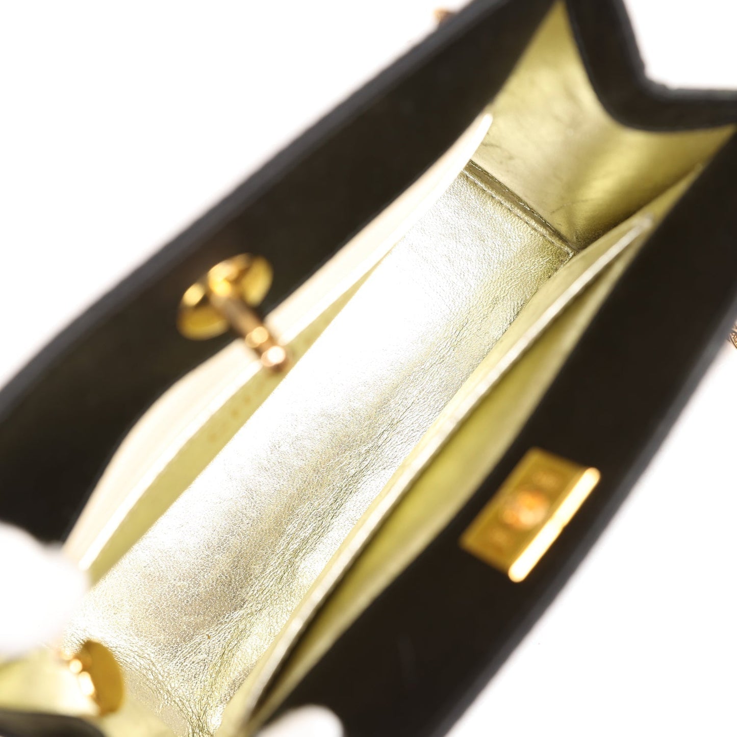 Chanel Square Shoulder Bag Black Satin Gold Hardware