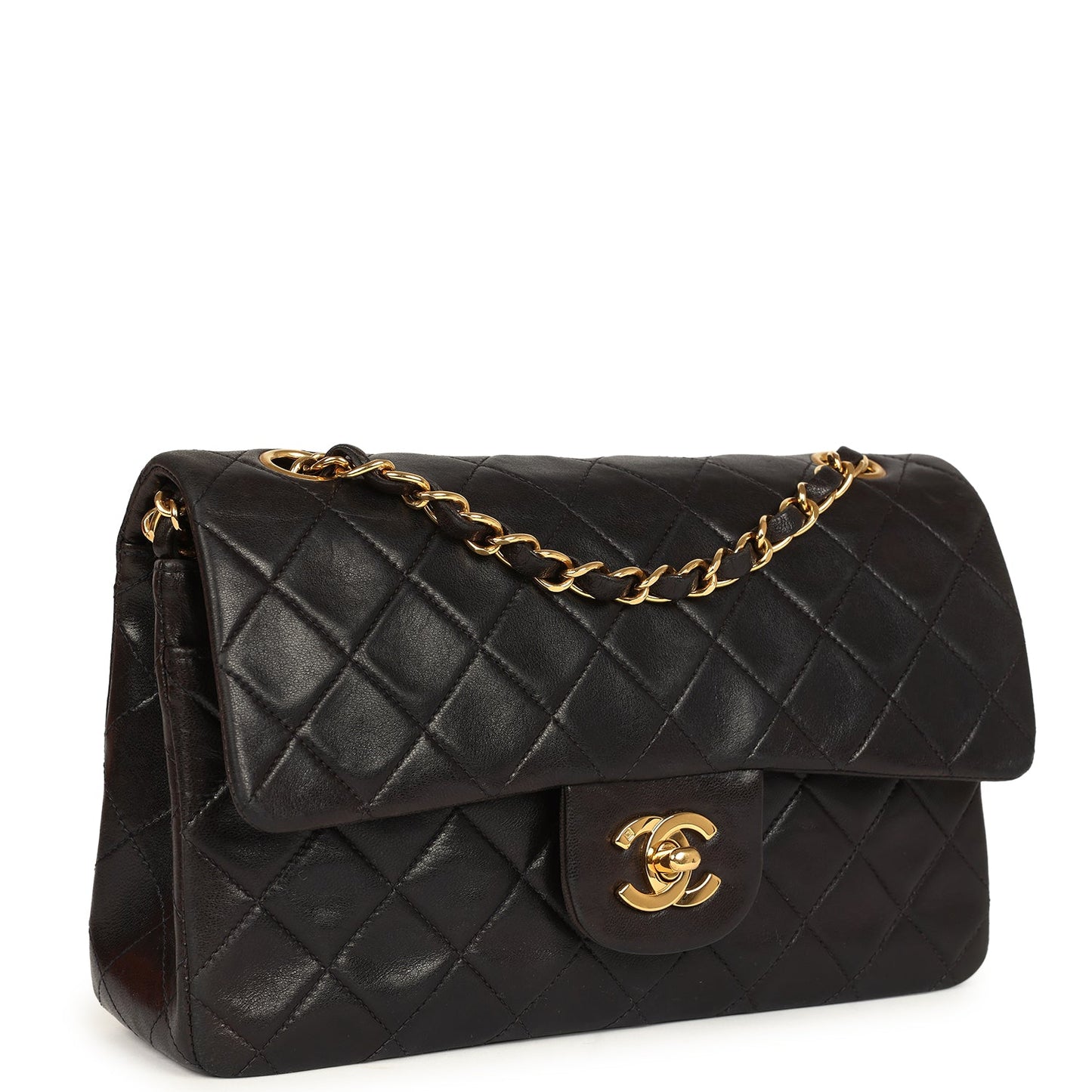 Chanel   Small Classic Flap Black Lambskin Gold Hardware