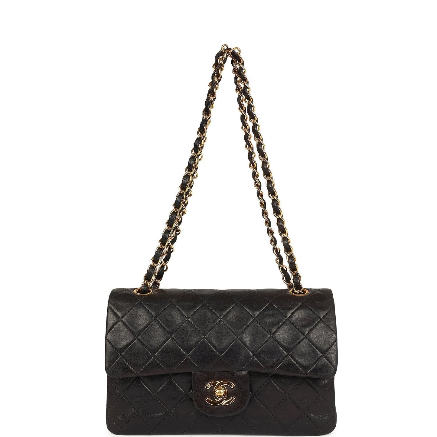 Chanel   Small Classic Flap Black Lambskin Gold Hardware
