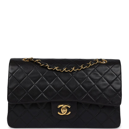 Chanel Medium Classic Double Flap Black Lambskin Gold Hardware