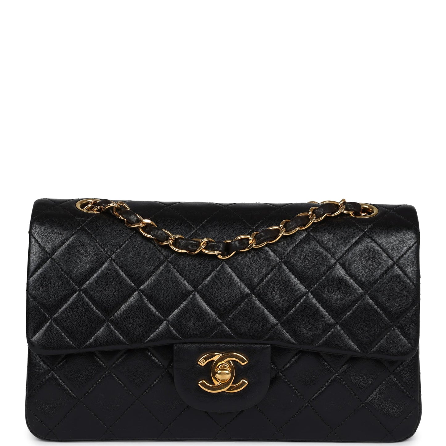 Chanel Small Classic Double Flap Black Lambskin Gold Hardware