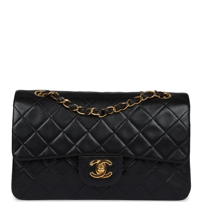 Chanel Small Classic Double Flap Black Lambskin Gold Hardware