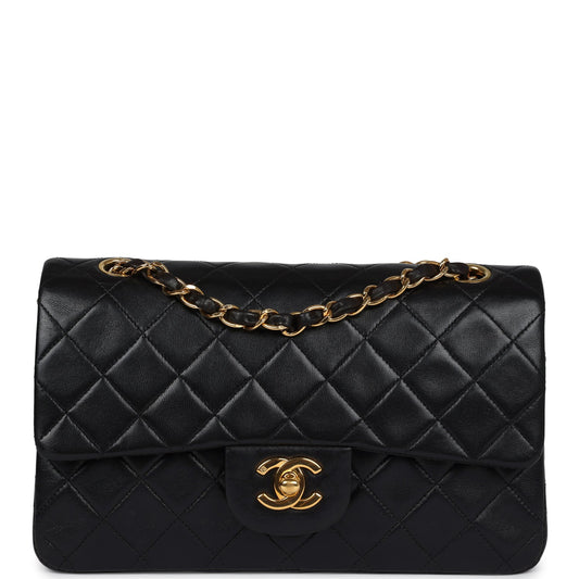 Chanel Small Classic Double Flap Black Lambskin Gold Hardware