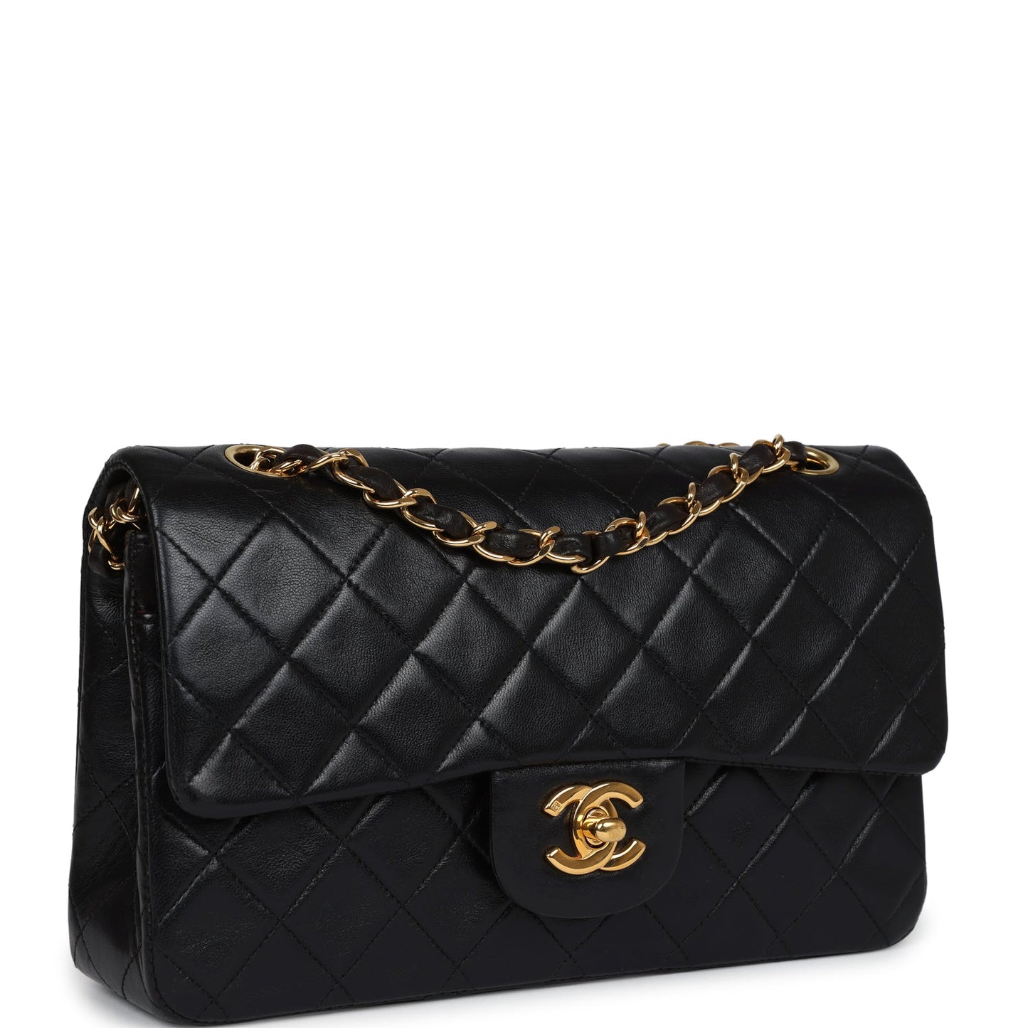Chanel Small Classic Double Flap Black Lambskin Gold Hardware