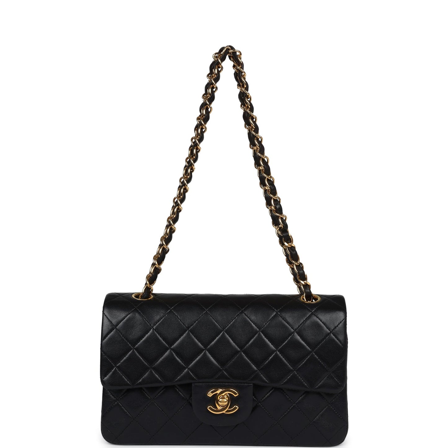 Chanel Small Classic Double Flap Black Lambskin Gold Hardware