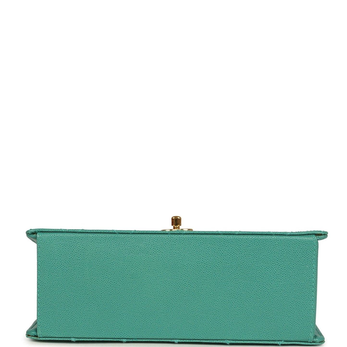 Chanel Top Handle Envelope Flap Bag Turquoise Caviar Gold Hardware