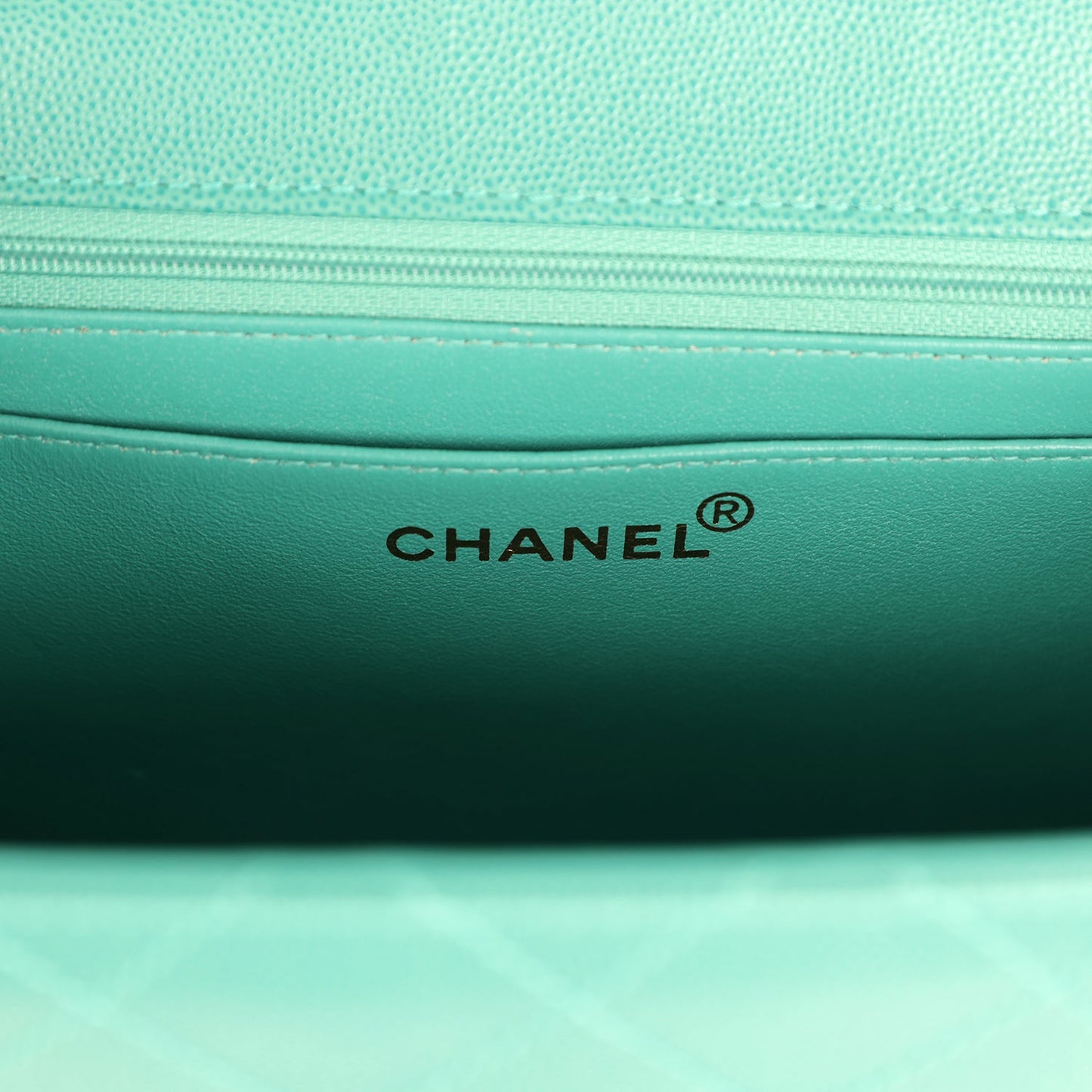 Chanel Top Handle Envelope Flap Bag Turquoise Caviar Gold Hardware