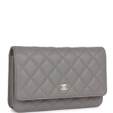 Chanel Wallet on Chain WOC Grey Caviar Light Gold Hardware