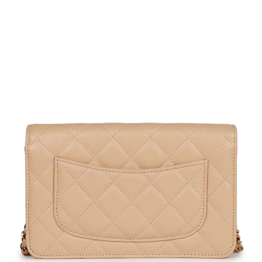 Chanel Wallet on Chain WOC Beige Caviar Gold Hardware
