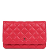 Chanel Wallet on Chain WOC Light Red Lambskin Light Gold Hardware