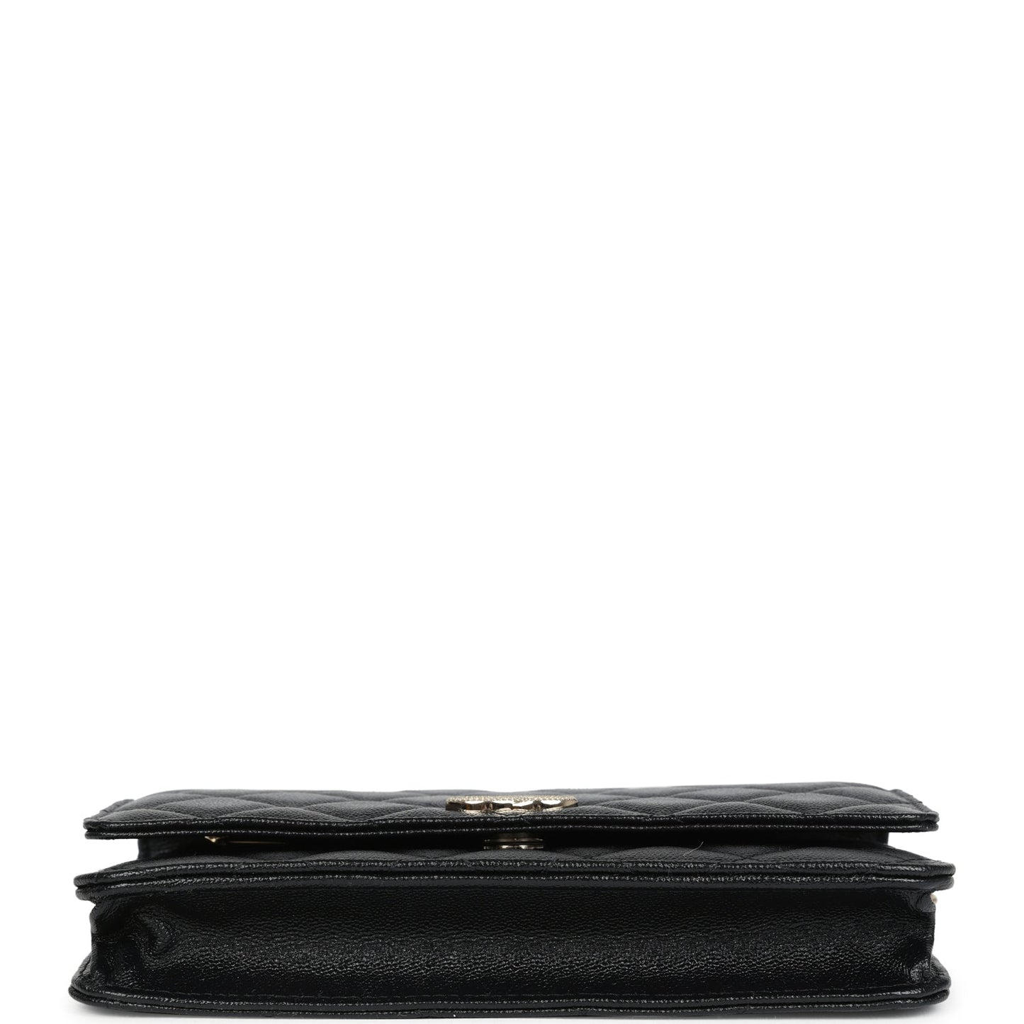 Chanel Wallet On Chain WOC Black Shiny Caviar Light Gold Hardware