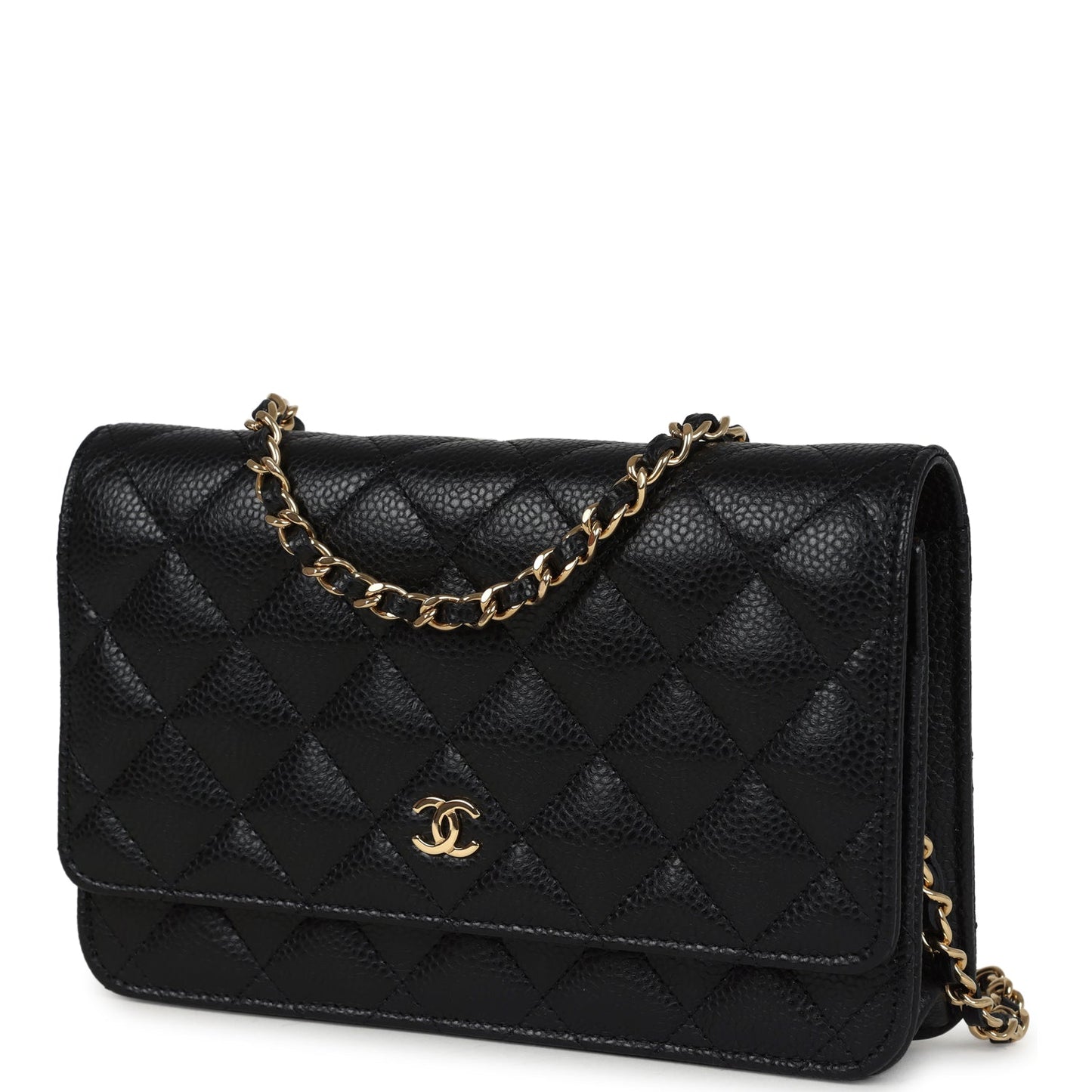 Chanel Wallet On Chain WOC Black Caviar Gold Hardware