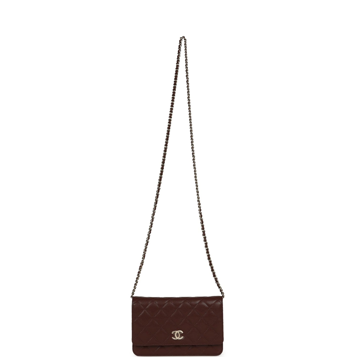 Chanel Wallet On Chain WOC Dark Brown Caviar Light Gold Hardware