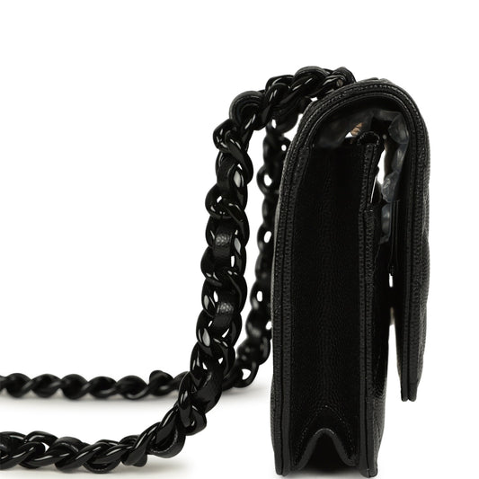 Chanel Wallet On Chain WOC So Black Caviar Black Hardware