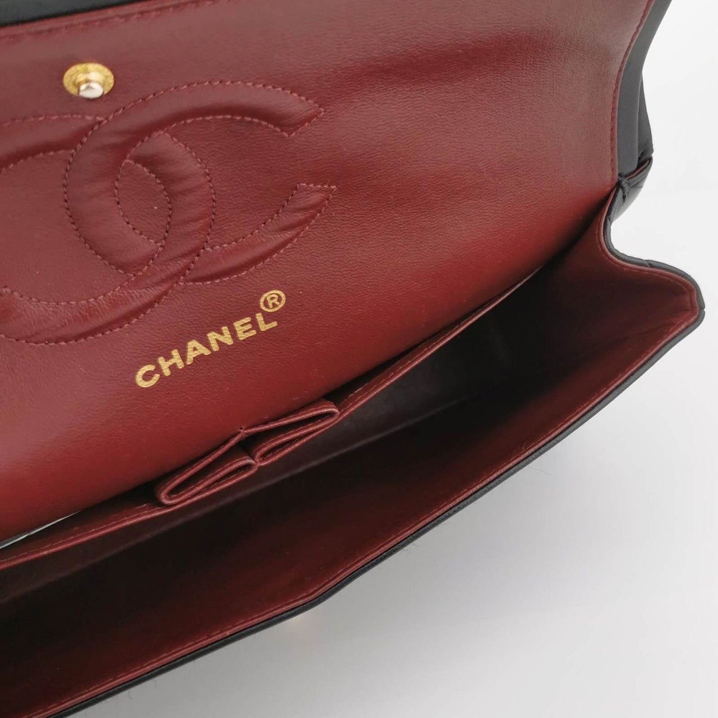 Chanel Classic Flap   Black Lambskin Leather with 24k Gold Hardware