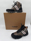Boots Luxury Designer By Burberry In Brown, Size:8