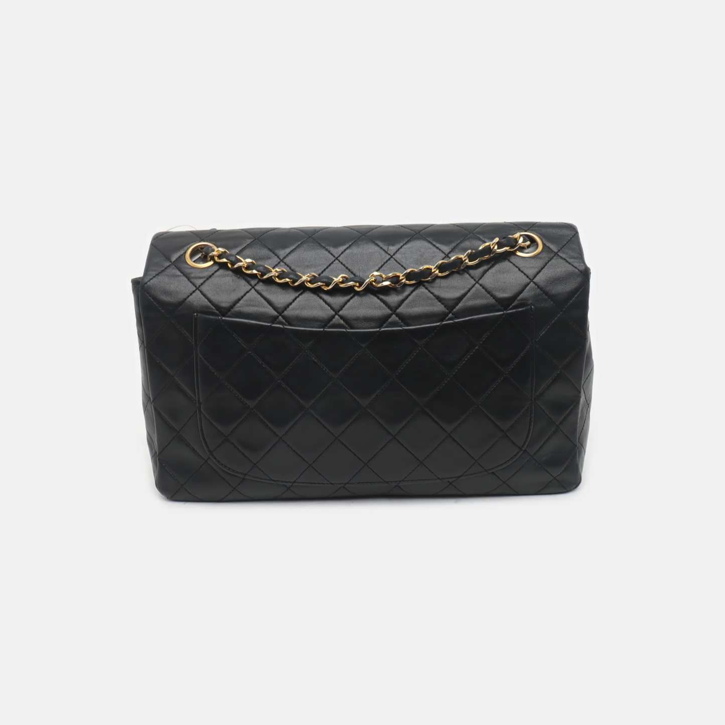 Chanel Classic Flap   Large Black Lambskin Leather with 24k Gold Hardware, 1989-1991