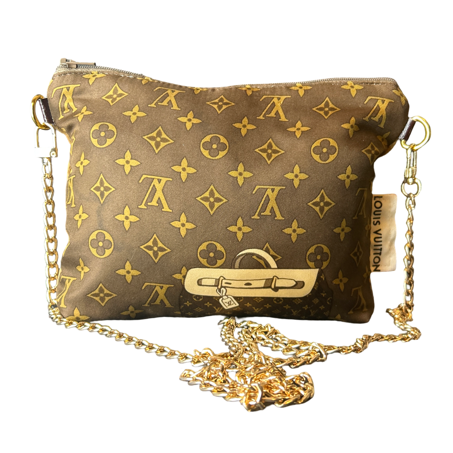 Monogram Luggage   Silk Scarf Crossbody Bag