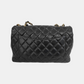 Chanel Classic Flap Jumbo   Black Lambskin Leather Single Flap 24k Gold Hardware, 2008-2009