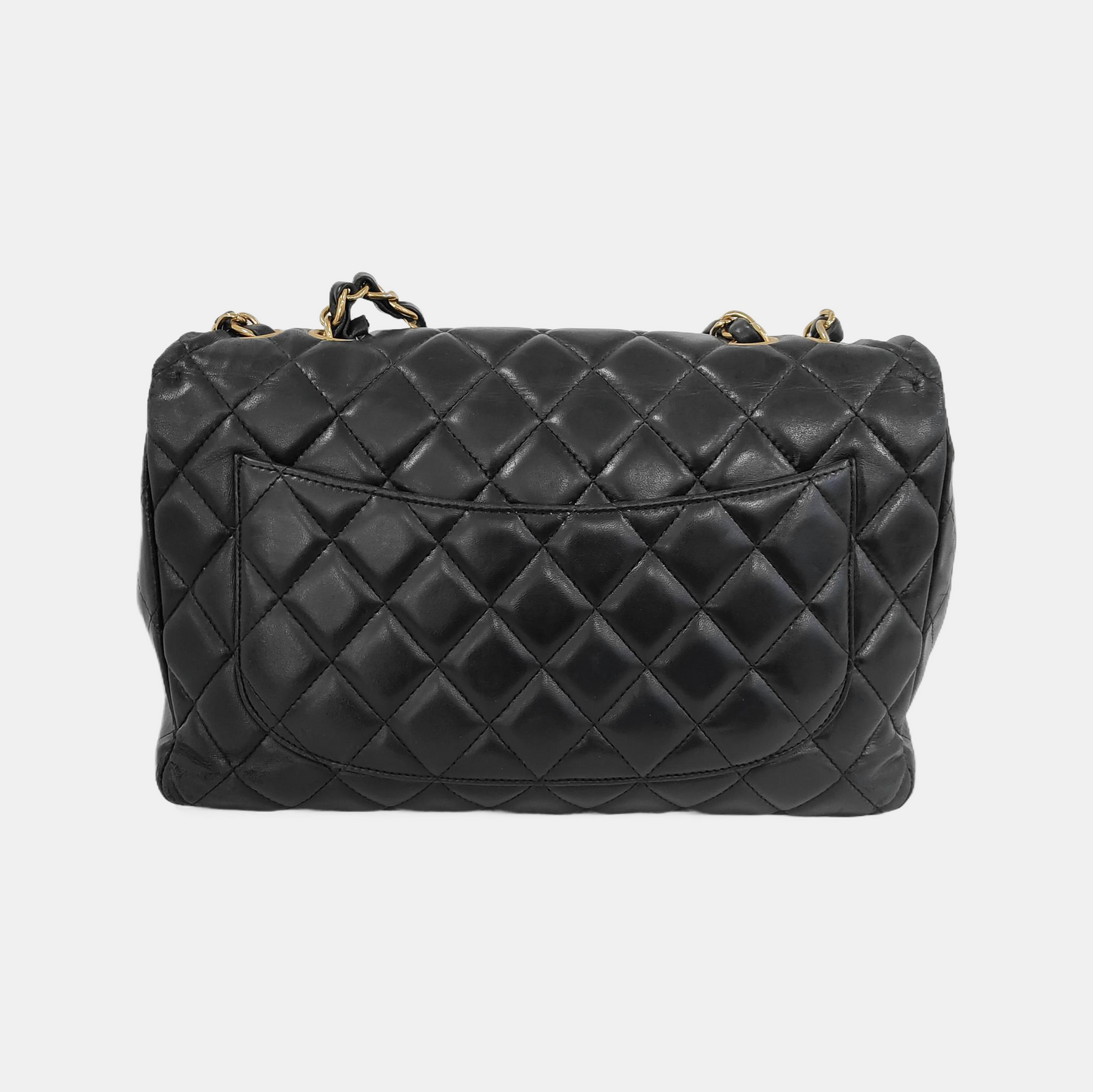 Chanel Classic Flap Jumbo   Black Lambskin Leather Single Flap 24k Gold Hardware, 2008-2009