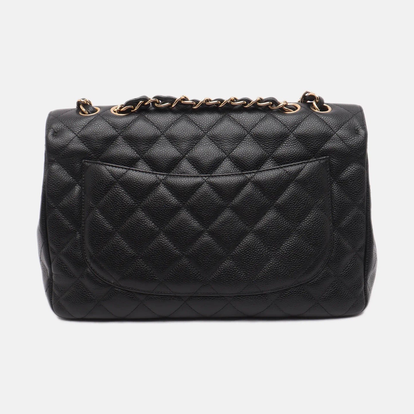 Chanel Classic Flap Jumbo Black Caviar Leather Single Flap with Gold Hardware