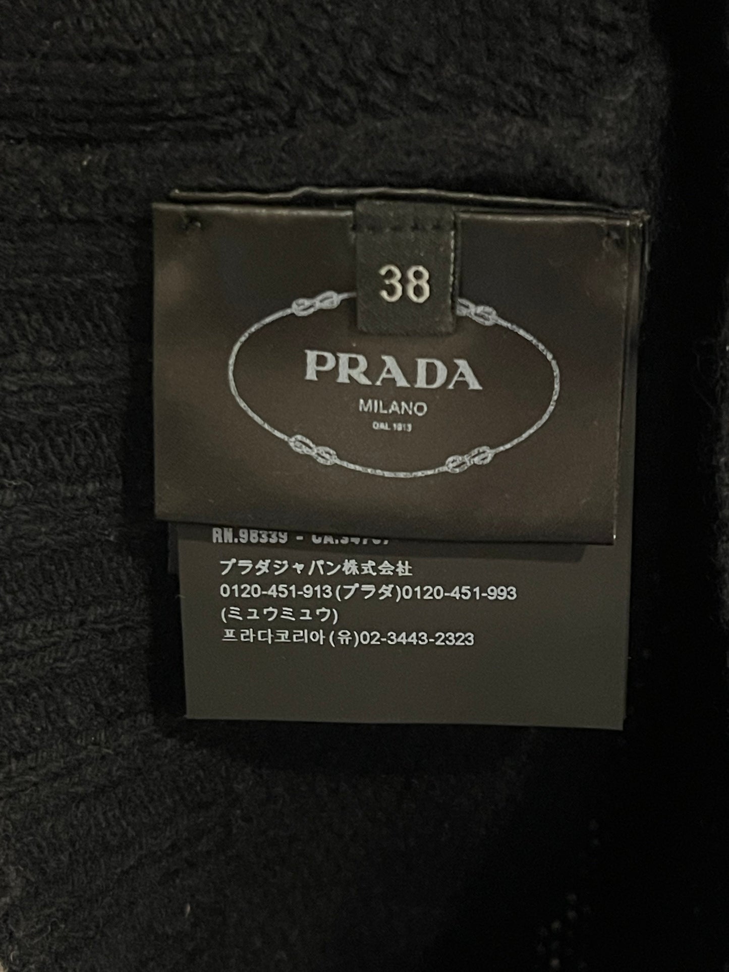 Prada Black Wool and Cashmere Crop Top Size IT 38 (UK 6)