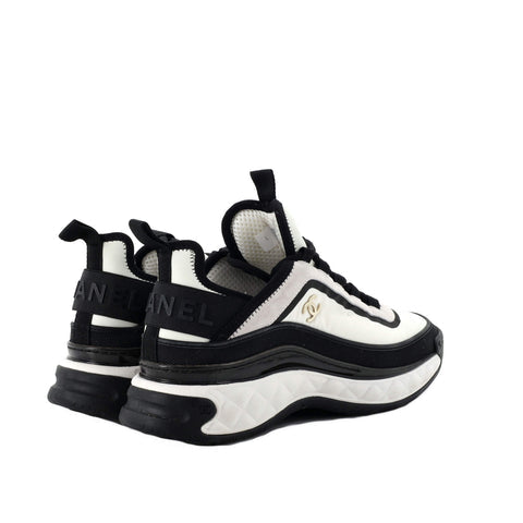 CHANEL SUEDE CALFSKIN MIXED FIBERS CC SNEAKERS