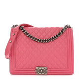 CHANEL CALFSKIN QUILTED LARGE BOY FLAP BAG
