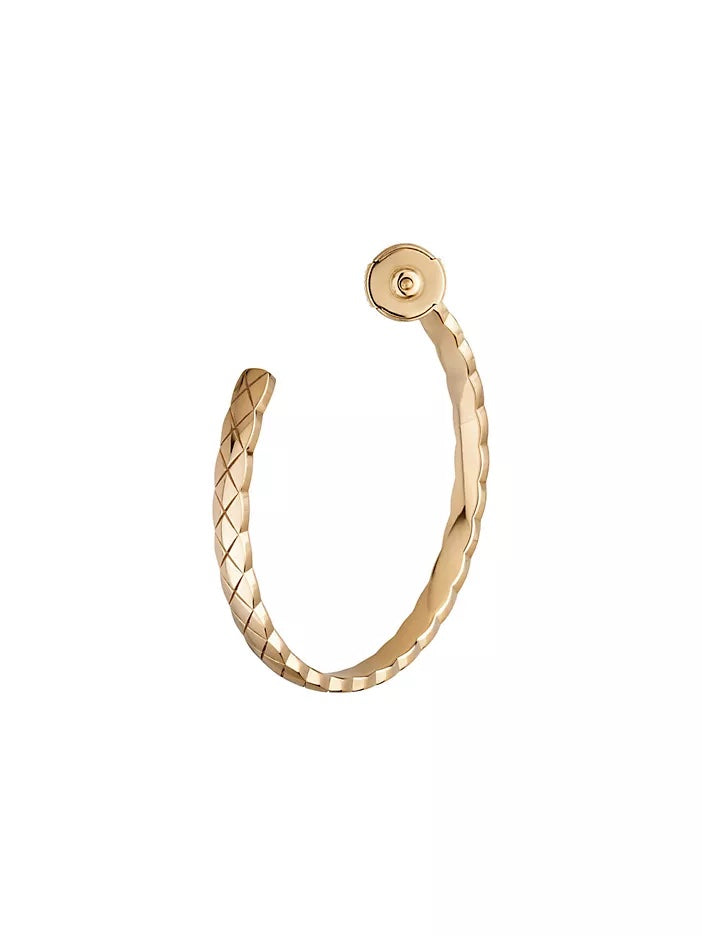 CHANEL 18K GOLD COCO CRUSH HOOP EARRINGS